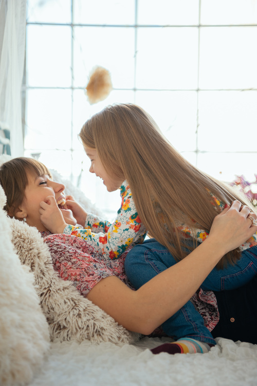 Young mother and daughter Stock Photo 05