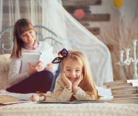 Young mother and daughter Stock Photo 07