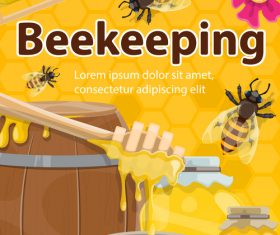 beekeping background design vectors 02