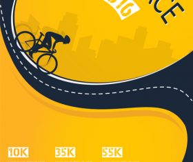 bicycle race event flyer with poster vector template 01