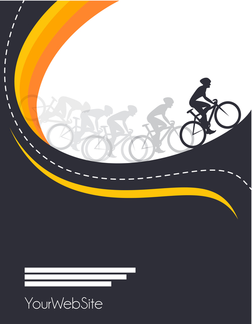 bicycle race event flyer with poster vector template 02