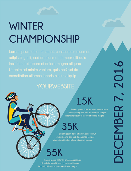 bicycle race event flyer with poster vector template 04