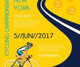 bicycle race event flyer with poster vector template 05