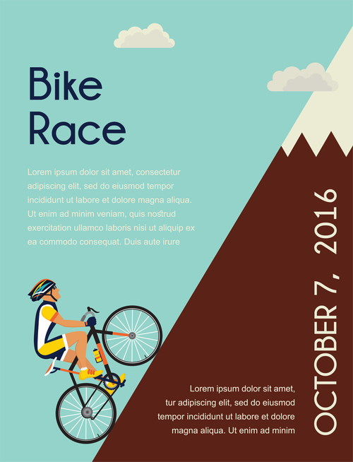 bicycle race event flyer with poster vector template 07