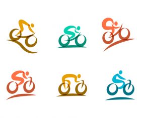 bicycle sport logos vector set 02
