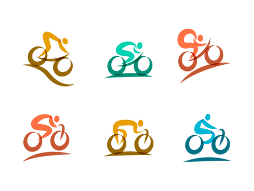 bicycle sport logos vector set 02