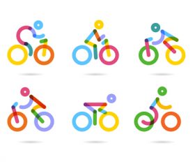 bicycle sport logos vector set 03