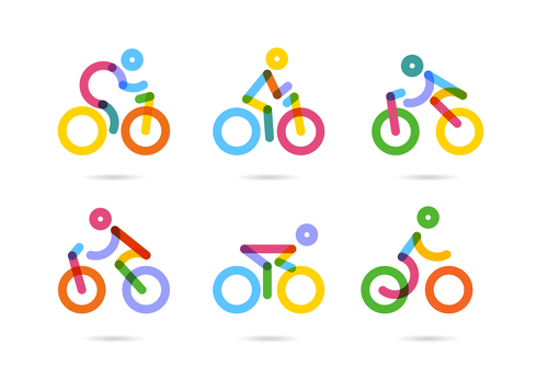bicycle sport logos vector set 03