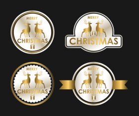 christmas luxury badges golden vector