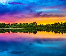 fascinating scenery of lakes Stock Photo 01