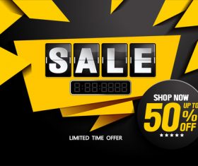 horizontal sale poster template vector