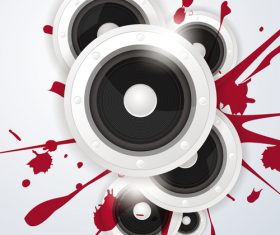 horn with red paint music vector