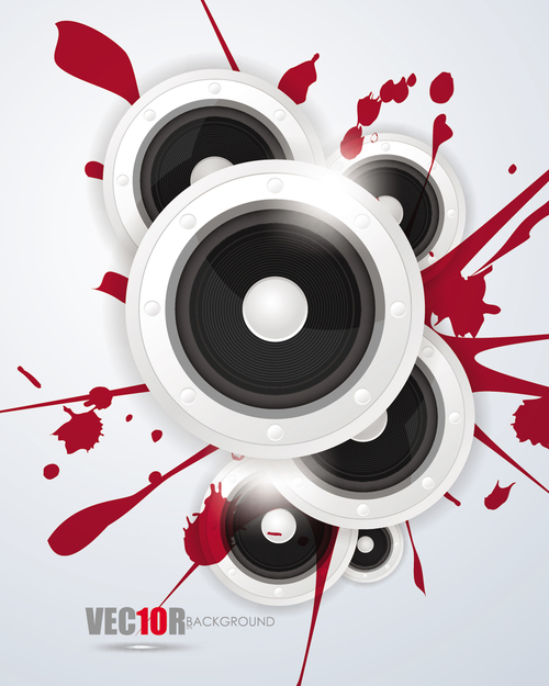 horn with red paint music vector