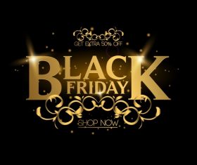 luxury black friday shop now poster vector 02