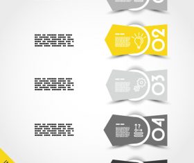 yellow infographic arrows with ring vector
