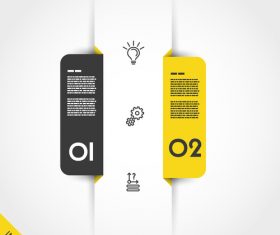yellow infographic markers with icons vector