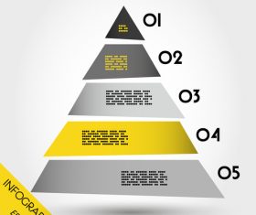 yellow infographic pyramid vector