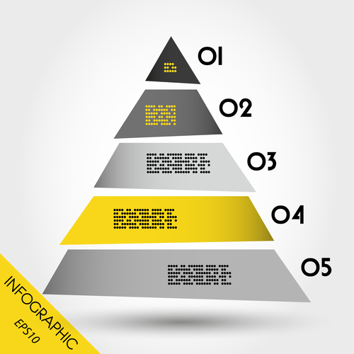 yellow infographic pyramid vector