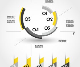 yellow infographic ring template vector
