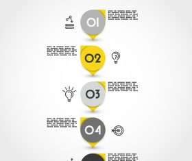 yellow infographic timeline with pointers vector
