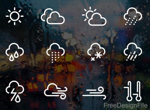 15 Kind Weather Psd Icons set
