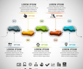 3D Footprint business infographic vector 01