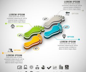 3D Footprint business infographic vector 02