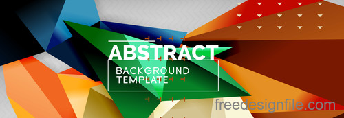 3D Polygon abstract background template vector 01