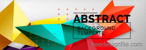 3D Polygon abstract background template vector 02