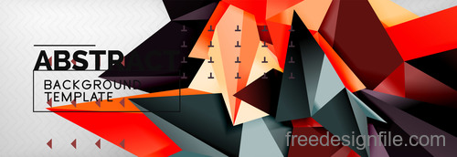3D Polygon abstract background template vector 04