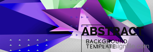 3D Polygon abstract background template vector 09