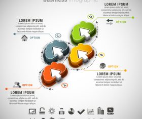 3D business infographic vector template 01