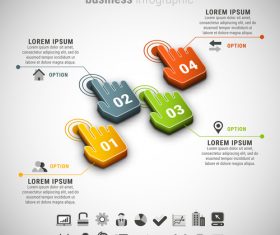 3D business infographic vector template 02
