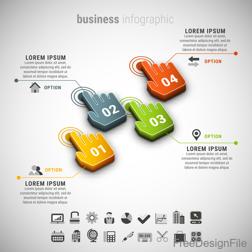 3D business infographic vector template 02