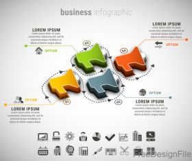 3D business infographic vector template 03