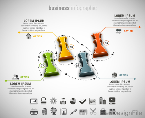 3D business infographic vector template 04