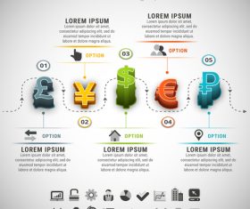 3D business infographic vector template 05