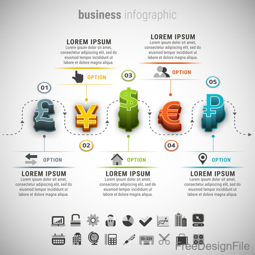 3D business infographic vector template 05
