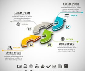 3D business infographic vector template 06