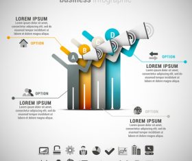 3D business infographic vector template 07