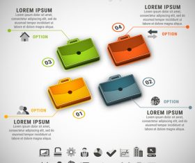 3D business infographic vector template 08