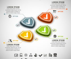 3D business infographic vector template 09