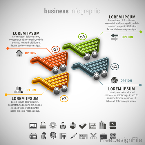 3D business infographic vector template 10