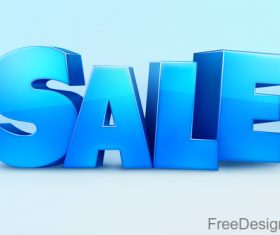 3D sale text design vector