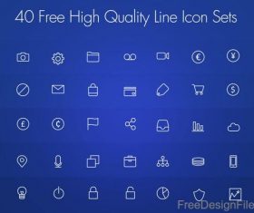 40 Kind High Quality Line Icons
