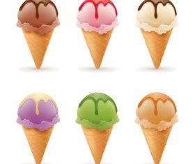 6 Kind ice cream illustration vector