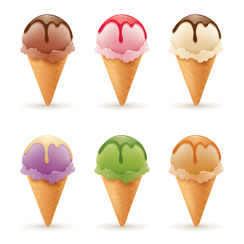 6 Kind ice cream illustration vector