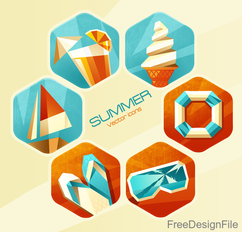 6 Kind summer vector icons