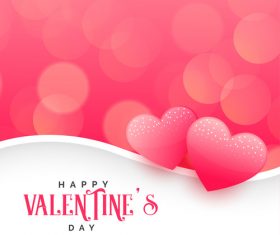 Abstract valentines day card with pink heart vector