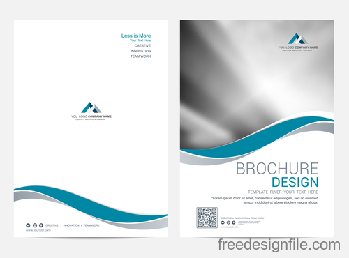 Abstract wavy brochure cover vector template 01